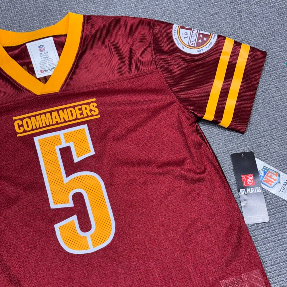 NFL Team Apparel Washington Commanders Jayden Daniels 5 Youth Jersey L 12/14 NEW - Picture 2 of 9